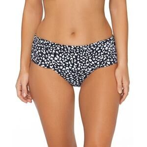 Island Escape Women Black/White Animal Print Bikini Swim Bottoms Size US 12